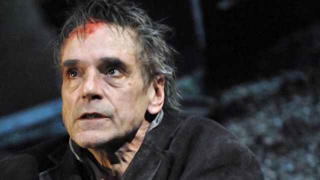 Jeremy Irons on stage in The Gods Weep